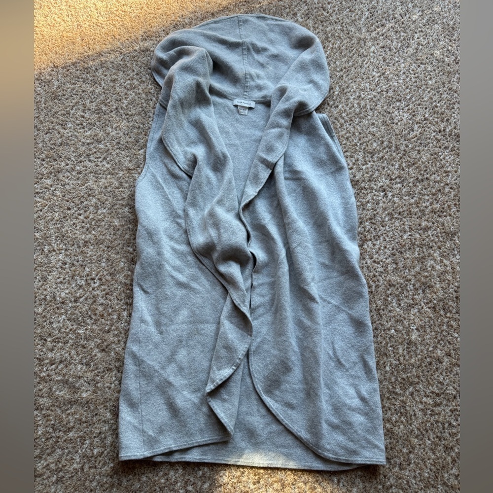 Club Monaco Delaynee Vest Oversize Sleeveless Cardigan Xs/s Gray